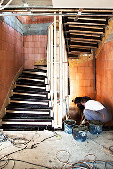 Výroba betonových schodů
